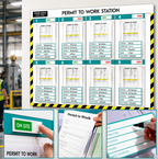 Permit to Work Station with Status Sliders & Document Holders