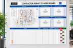 Contractor Management Board with In/Out Status Sliders, Site Map and Document Holders