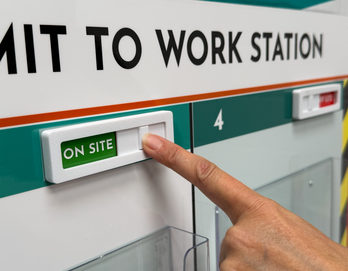 Permit to Work Station with Status Sliders & Document Holders