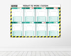 Permit to Work Station with Status Sliders & Document Holders