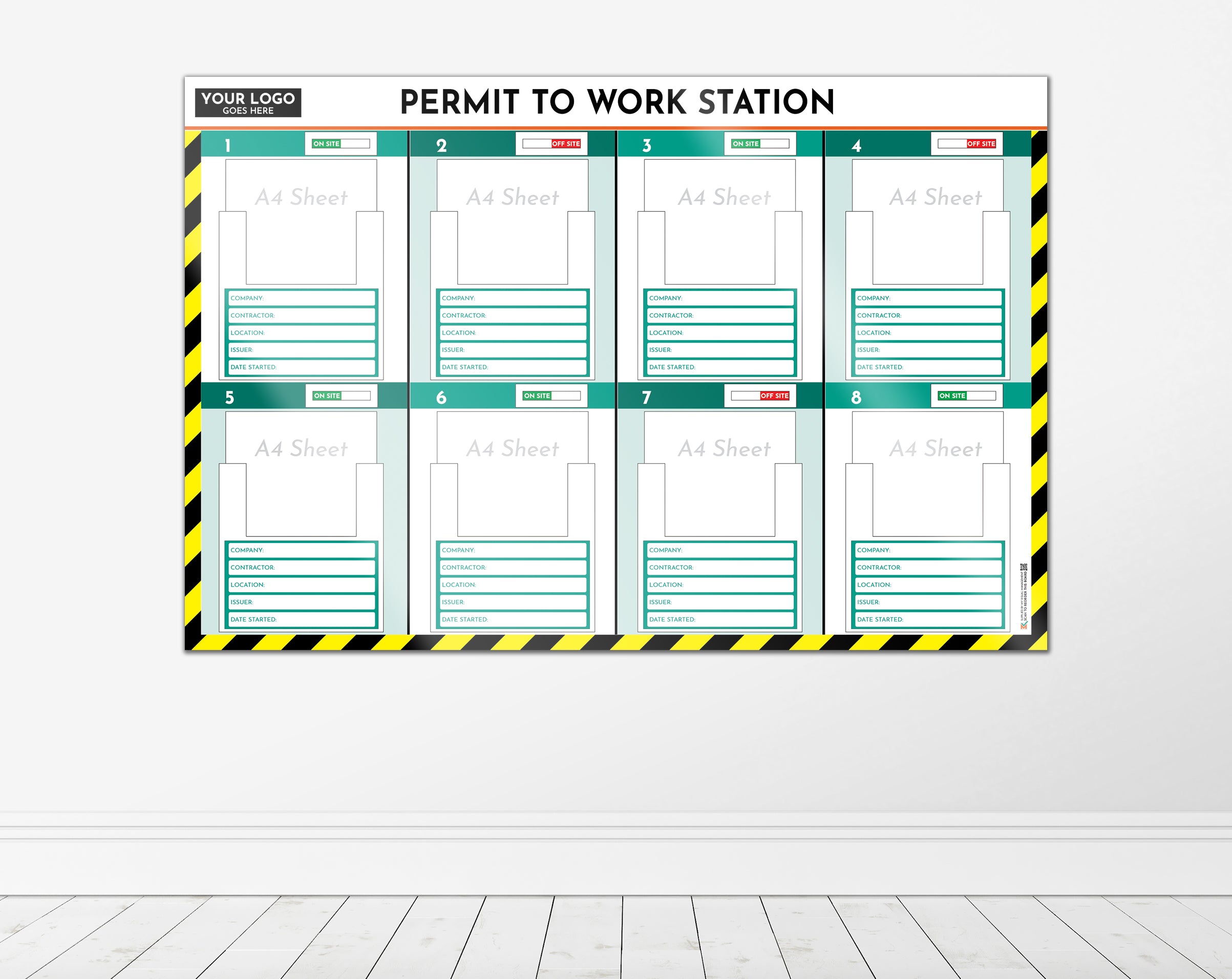 Permit to Work Station with Status Sliders & Document Holders